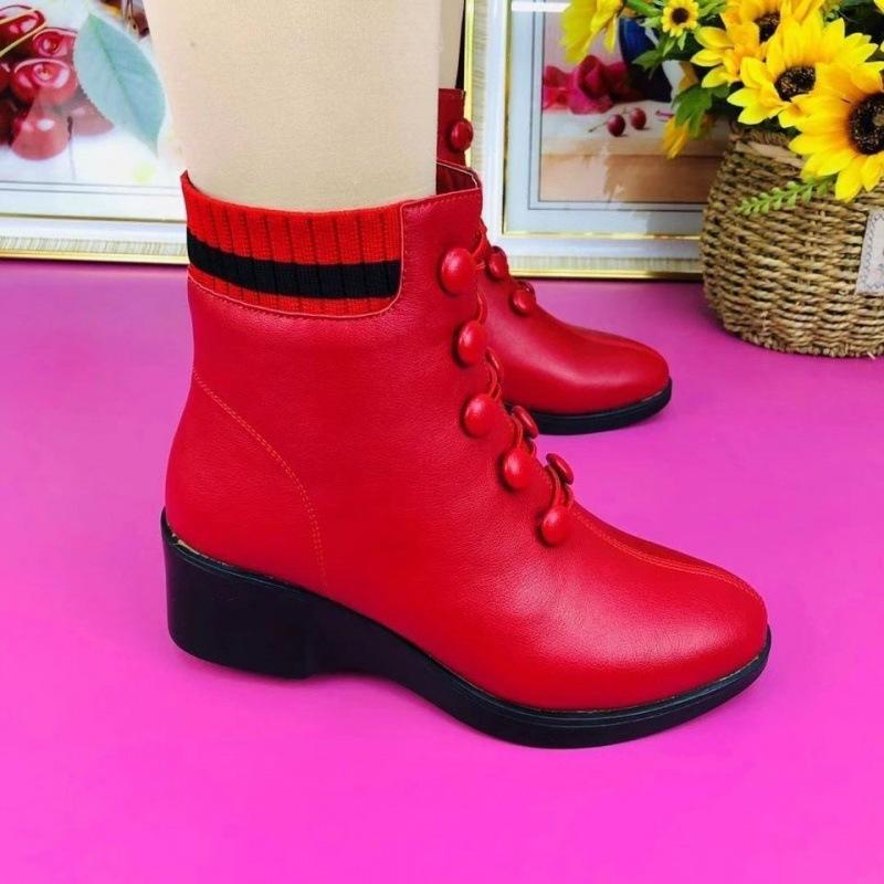 2022 Winter New Slope Bottom Wool Winter Women's Shoes Rubber Soft Bottom Women's Boots