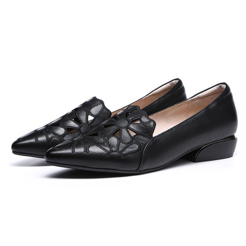 🔥Limited Time Offer 49% OFF🔥Soft-soled Causal Cutout Embroidered Leather Shoes