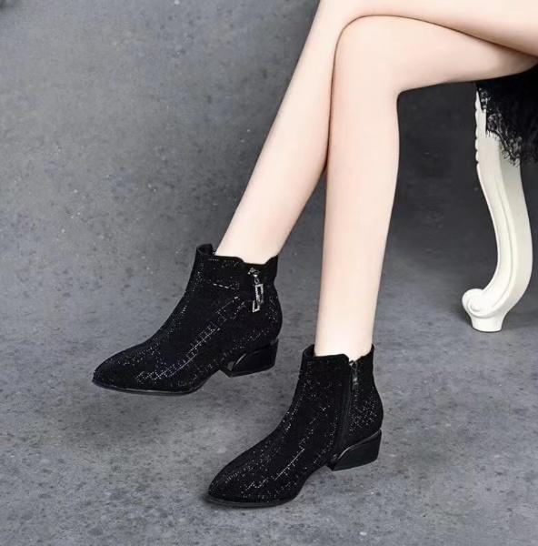 2022 Fall/Winter New Full Diamond Leather Boots