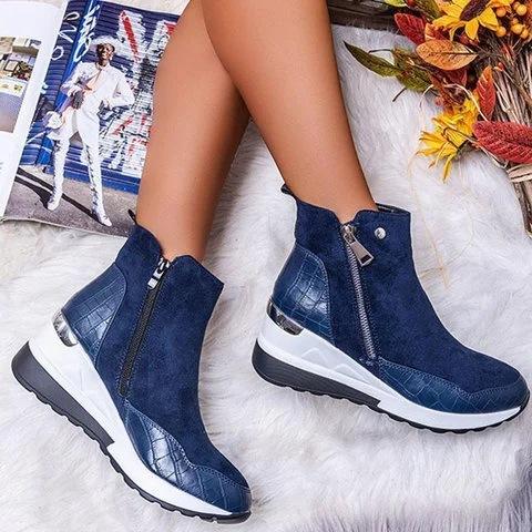 🔥Limited Time Offer 49% OFF🔥Women's slope heel side zipper martin boots