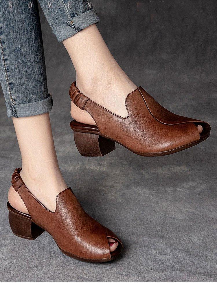 🔥Limited Time Offer 49% OFF🔥Soft-Soled Retro Leather Fish Mouth Women's Shoes