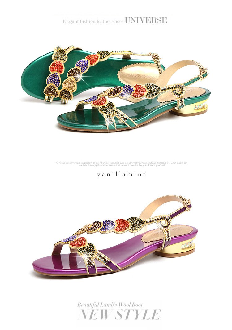 2022 New Fashion Rhinestone Sandals Beach Shoes