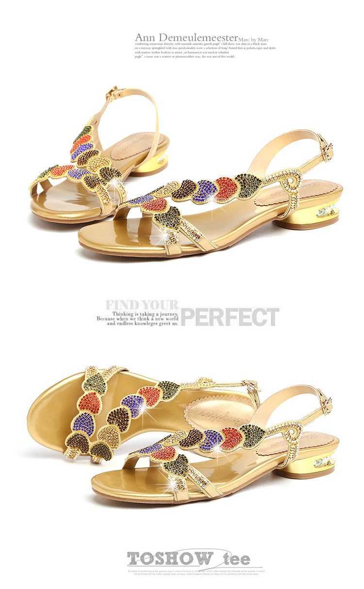 2022 New Fashion Rhinestone Sandals Beach Shoes