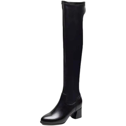 2022 Autumn And Winter New Elastic Boots Thick Heel Knee Boots Boots Boots