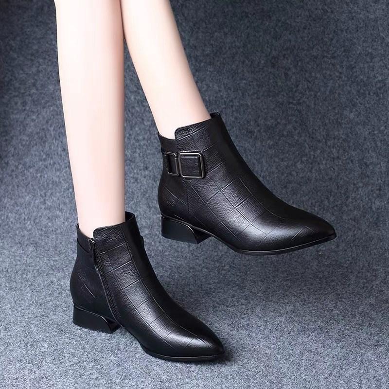 2022 Autumn And Winter Stone Pattern Small Short Boots Age Reduction Comfortable Joker