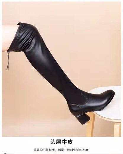 2022 Autumn And Winter New Elastic Boots Thick Heel Knee Boots Boots Boots