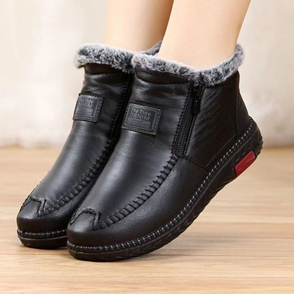 🔥Limited Time Offer 49% OFF🔥Women's Waterproof Non-slip Cotton Leather Boots