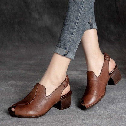 🔥Limited Time Offer 49% OFF🔥Soft-Soled Retro Leather Fish Mouth Women's Shoes