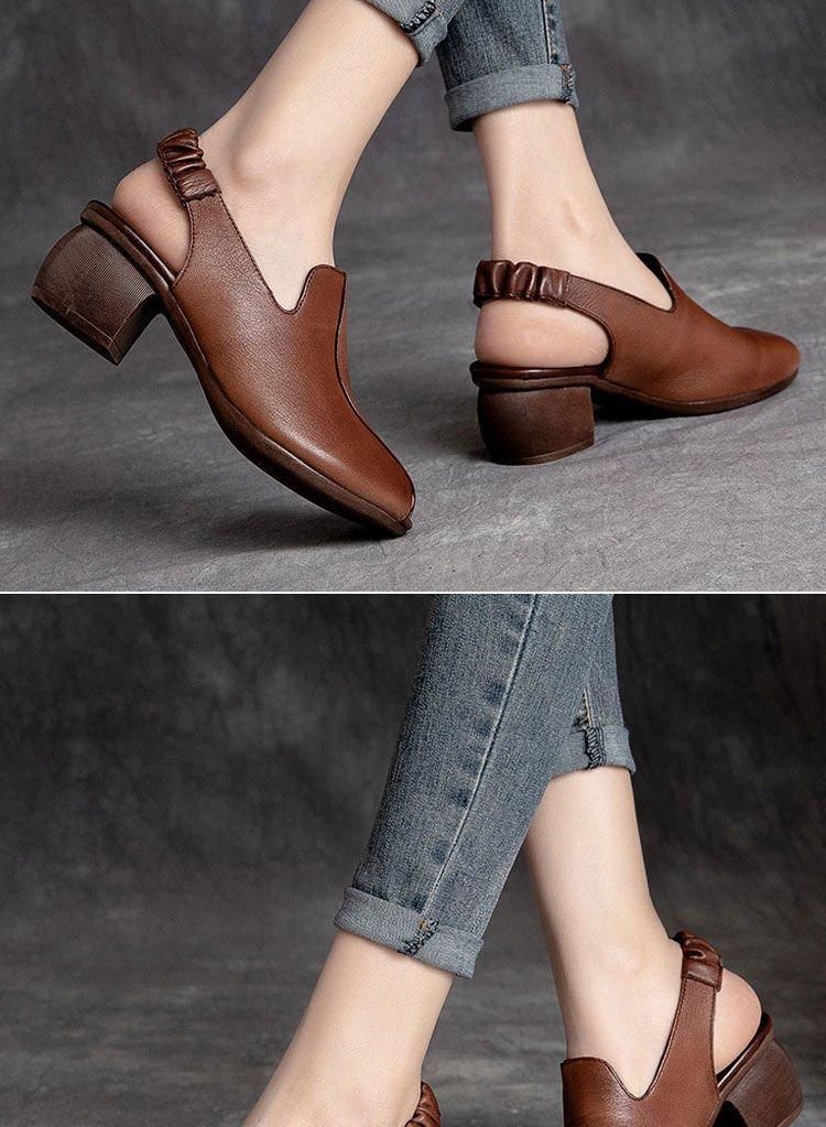 🔥Limited Time Offer 49% OFF🔥Soft-Soled Retro Leather Fish Mouth Women's Shoes