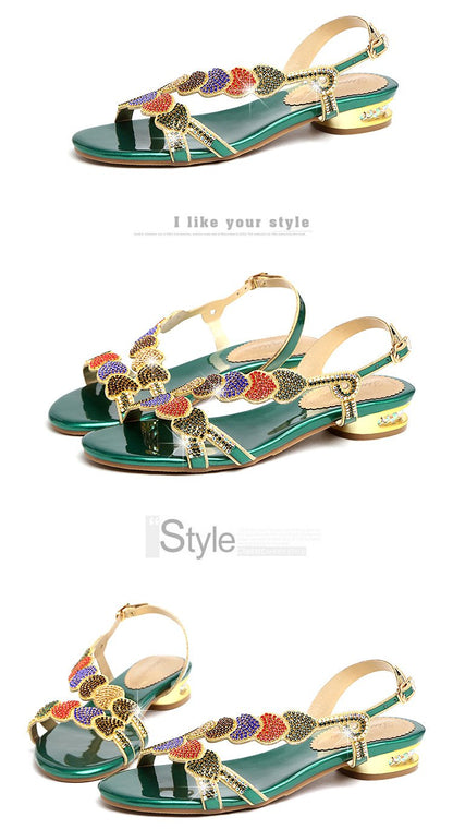 2022 New Fashion Rhinestone Sandals Beach Shoes