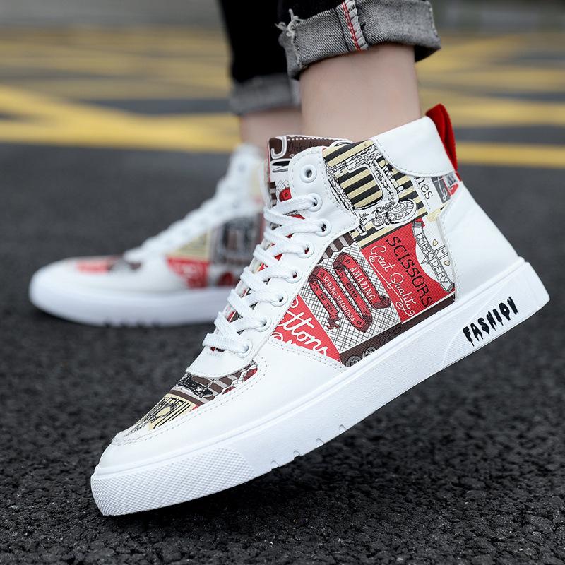 🔥Limited Time Offer 49% OFF🔥Men's New Trend Personalized Graffiti High Top Men's Shoes Off