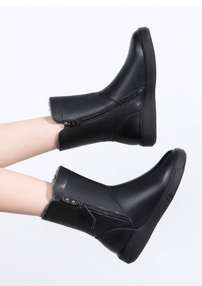 2022 Winter New Really Soft Leather Shoes Cotton Shoes Plus Velvet Women's Shoes Women's Boots