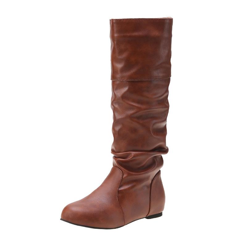 🔥Limited Time Offer 49% OFF🔥Women's solid pleated high solid boots