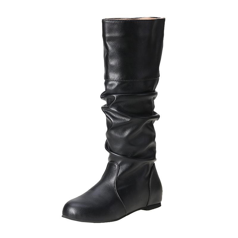 🔥Limited Time Offer 49% OFF🔥Women's solid pleated high solid boots