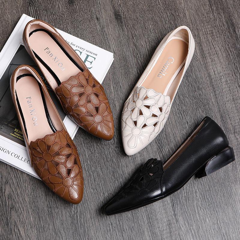 🔥Limited Time Offer 49% OFF🔥Soft-soled Causal Cutout Embroidered Leather Shoes