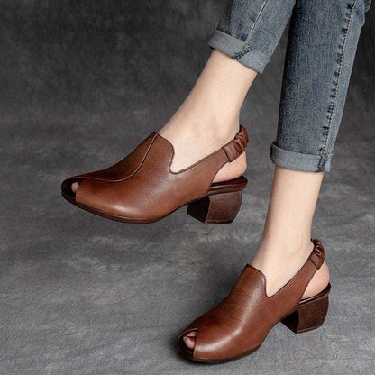 🔥Limited Time Offer 49% OFF🔥Soft-Soled Retro Leather Fish Mouth Women's Shoes