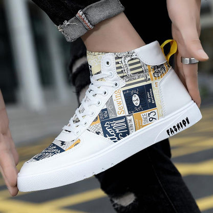 🔥Limited Time Offer 49% OFF🔥Men's New Trend Personalized Graffiti High Top Men's Shoes Off