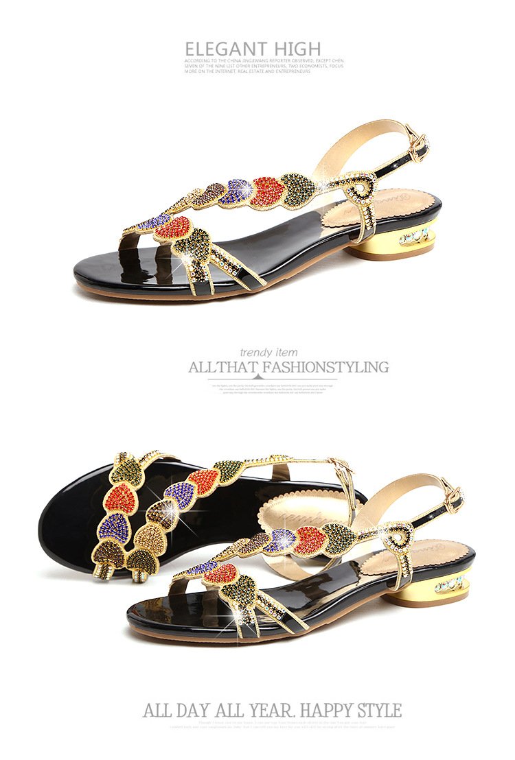 2022 New Fashion Rhinestone Sandals Beach Shoes