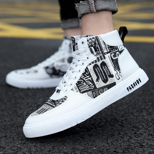 🔥Limited Time Offer 49% OFF🔥Men's New Trend Personalized Graffiti High Top Men's Shoes Off