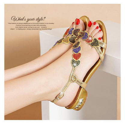 2022 New Fashion Rhinestone Sandals Beach Shoes