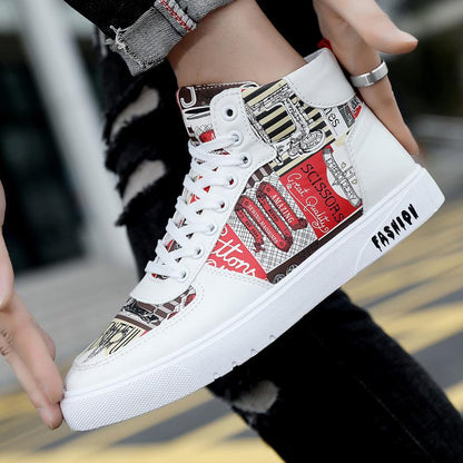 🔥Limited Time Offer 49% OFF🔥Men's New Trend Personalized Graffiti High Top Men's Shoes Off