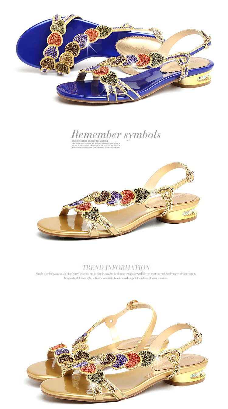 2022 New Fashion Rhinestone Sandals Beach Shoes