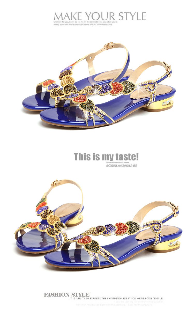 2022 New Fashion Rhinestone Sandals Beach Shoes